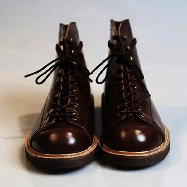 Genuine Cow Leather Vintage Leather Motorcycle Boots | Handmade Winter Work Ankle Boots 1