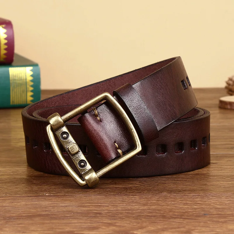 CuirLux™ Men’s Premium 100% Pure Cowhide Belt – Sleek Metal Pin Buckle Waistband for Jeans & Business Casual 6