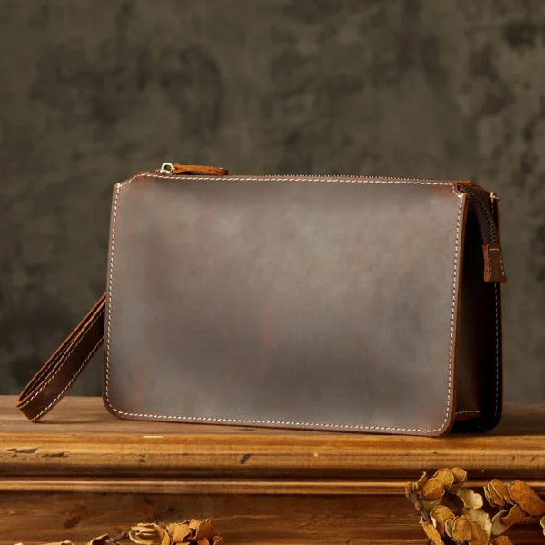 HeritageHaven™ Vintage Cowhide Clutch 1