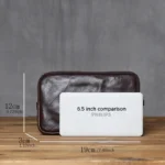 HeritWave™ Vintage Genuine Leather Zip Wallet – Timeless Unisex Cowhide Clutch with Phone Pocket & Wrist Wrap 6