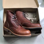Genuine Leather 8111 Red Punk Heritage Boots – Handmade Cowhide Motorcycle Boots for Men 4