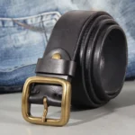 ForgeCraft™ 3.8cm Cowhide Handmade Leather Belt for Men – Retro Copper Buckle Soft Jeans Belt 3