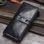 VaultCraft™ Men’s Genuine Leather Clutch Wallet – Vintage Long Zipper Purse with Card Holder & Phone Pocket 2