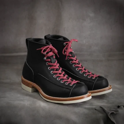 UNITYPUREMAX™ Men’s Handmade Retro Moc Toe Monkey Boots – Goodyear-Welted Leather Motorcycle-Style Boots