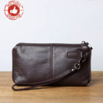 Leather LeisureMan™ Long Clutch Wallet with Genuine Cowhide