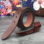 StrapSavvy™ 3.8cm Retro Genuine Leather Belt Strap – 95–130cm Men’s Cowhide Belt (Buckle Not Included) 3