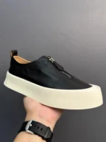 UrbanRise™ Zipper Platform Loafers – Men’s Vintage Leather Skate-Style Sneakers 1