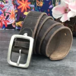 SteelBuck™ 3.8cm Men’s Genuine First-Layer Cowhide Belt with Stainless Steel Buckle – Luxury Thick Leather Strap 1