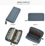 BellaGuard™ RFID-Blocking Lichee Cowhide Long Wallet 21