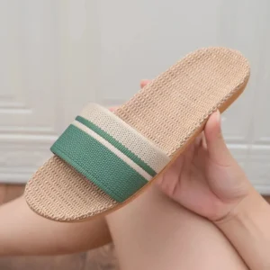 LinoEase™ Women’s Summer Indoor Linen Slippers – Lightweight Anti-Slip Linen Slide Shoes 1