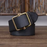 NoDrillX™ 100% Pure Genuine Cowhide Leather Belt for Men – 3.8CM Wide Smooth Buckle Cowboy Jeans Waistband 4