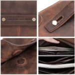 Luxury Unisex Genuine Leather CaféPort™ Vintage Cowhide Tech Clutch 4