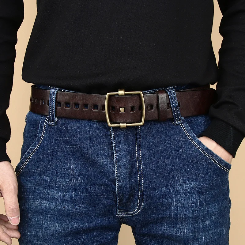 CuirLux™ Men’s Premium 100% Pure Cowhide Belt – Sleek Metal Pin Buckle Waistband for Jeans & Business Casual 2