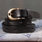 BellaForge™ 100% Cowhide Ultra-Slim Leather Belt – 1.7cm Retro Handmade Casual Strap with Solid Brass Copper Buckle 5