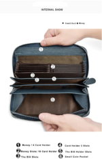 BellaGuard™ RFID-Blocking Lichee Cowhide Long Wallet 1