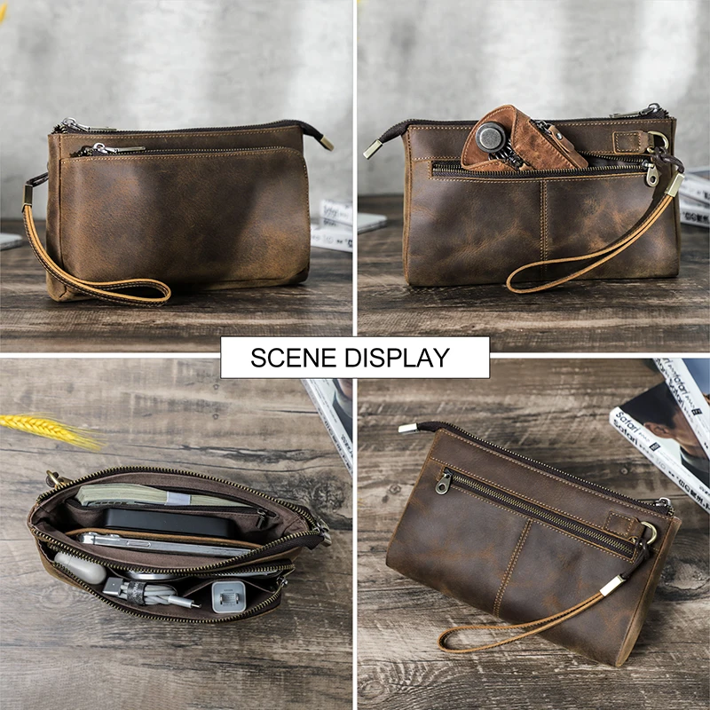 Genuine Leather Tech Clutch - Ultimate 5-Pocket NomadCharge™ Long Wallet 4