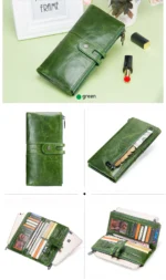 VaultCraft™ Men’s Genuine Leather Clutch Wallet – Vintage Long Zipper Purse with Card Holder & Phone Pocket 13