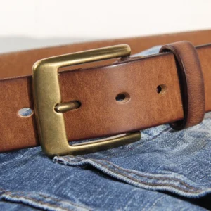IronHeritage™ Vintage Handmade Cowhide Belt for Men – 3.8cm Retro Copper Buckle Cinturón Gótico for Jeans & Casual Wear 1