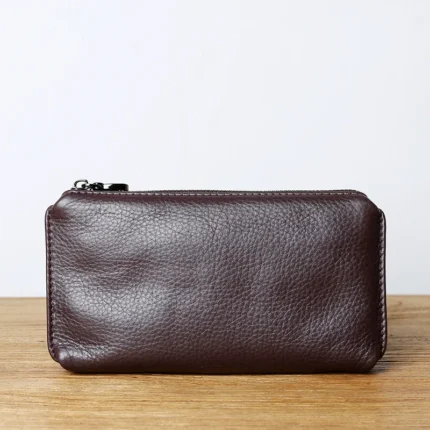 Leather LeisureMan™ Long Clutch Wallet with Genuine Cowhide 2