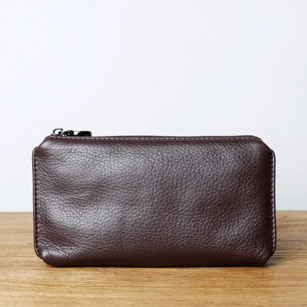 Leather LeisureMan™ Long Clutch Wallet with Genuine Cowhide 2