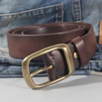 TitanCraft™ 3.3cm Vintage Handmade Cowhide Belt – 100% Genuine Leather with Retro Copper Buckle 3
