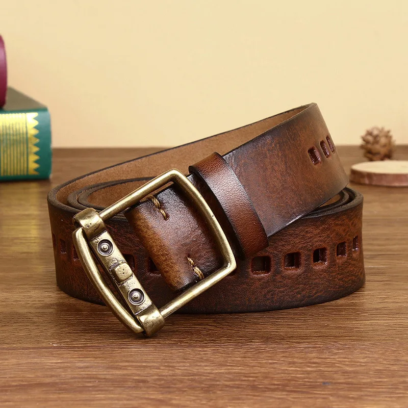 CuirLux™ Men’s Premium 100% Pure Cowhide Belt – Sleek Metal Pin Buckle Waistband for Jeans & Business Casual 5