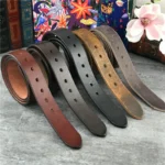 StrapSavvy™ 3.8cm Retro Genuine Leather Belt Strap – 95–130cm Men’s Cowhide Belt (Buckle Not Included) 6