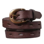 BellaForge™ 100% Cowhide Ultra-Slim Leather Belt – 1.7cm Retro Handmade Casual Strap with Solid Brass Copper Buckle 6