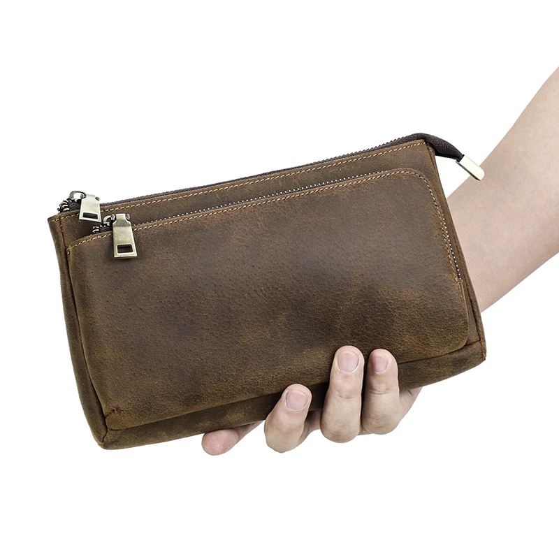 Genuine Leather Tech Clutch - Ultimate 5-Pocket NomadCharge™ Long Wallet 2