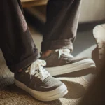 Vintage Men's Low Top Leather Sneakers – Height-Increasing Casual Green Board Shoes 3