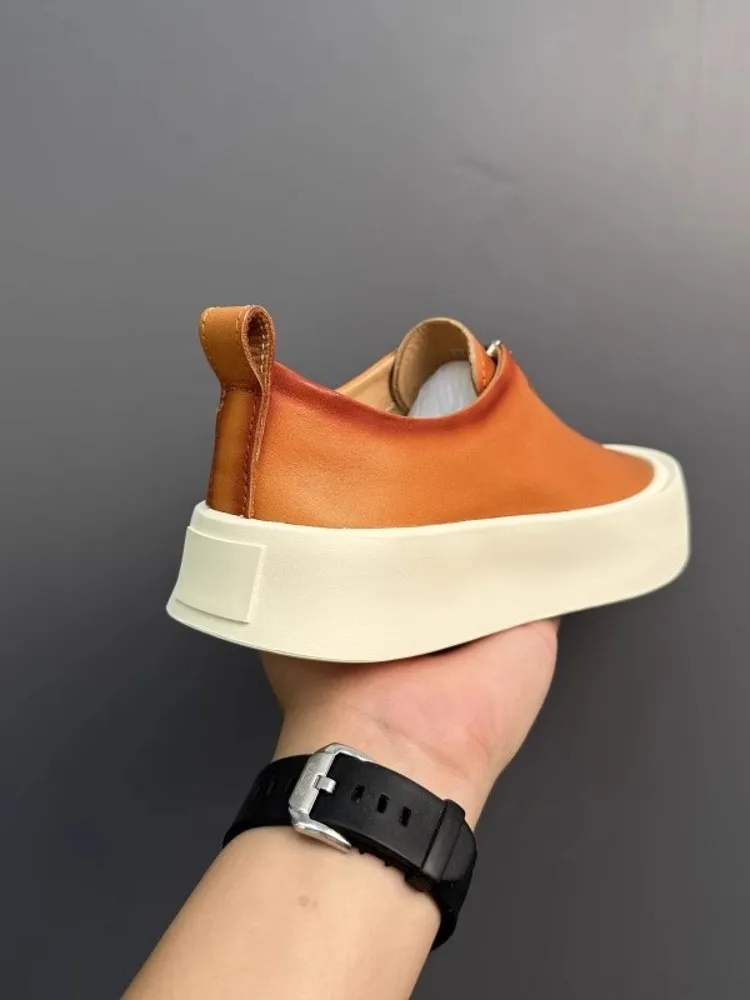 UrbanRise™ Zipper Platform Loafers – Men’s Vintage Leather Skate-Style Sneakers 4