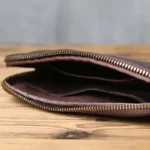 HeritWave™ Vintage Genuine Leather Zip Wallet – Timeless Unisex Cowhide Clutch with Phone Pocket & Wrist Wrap 5