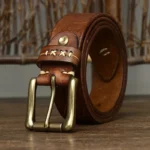 Ultimate 3.8cm LuxeCinch™ Pure Cowhide Leather Belt – Brass Pin Buckle 2