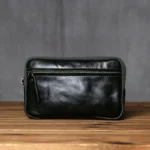 HeritWave™ Vintage Genuine Leather Zip Wallet – Timeless Unisex Cowhide Clutch with Phone Pocket & Wrist Wrap 18