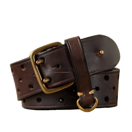 IronRidge™ 3.8CM Double Pin Buckle Belt – 100% Pure Cowhide Leather Belt Men’s Luxury Thick Jeans Waistband 1