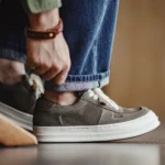 Vintage Men's Low Top Leather Sneakers – Height-Increasing Casual Green Board Shoes 4