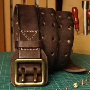 MachoForge™ Vintage Double-Needle Leather Belt 2