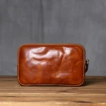 HeritWave™ Vintage Genuine Leather Zip Wallet – Timeless Unisex Cowhide Clutch with Phone Pocket & Wrist Wrap 15