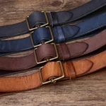 NoDrillX™ 100% Pure Genuine Cowhide Leather Belt for Men – 3.8CM Wide Smooth Buckle Cowboy Jeans Waistband 5