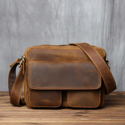 Ultimate 9″ UrbanRider™ Retro Cowhide Messenger Bag – Top-Layer Leather 14