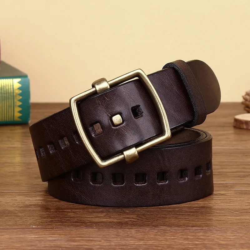 CuirLux™ Men’s Premium 100% Pure Cowhide Belt – Sleek Metal Pin Buckle Waistband for Jeans & Business Casual 3