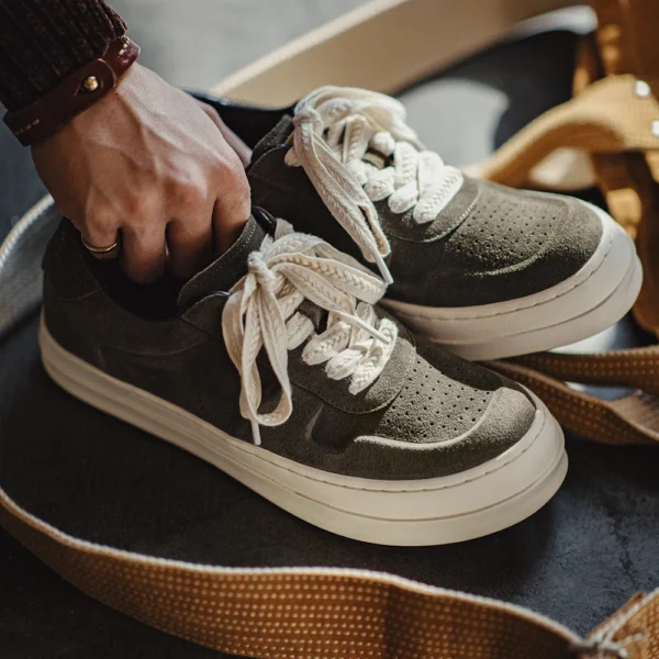 Vintage Low Top Leather Sneakers