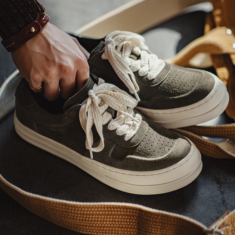 Vintage Low Top Leather Sneakers