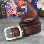 SteelBuck™ 3.8cm Men’s Genuine First-Layer Cowhide Belt with Stainless Steel Buckle – Luxury Thick Leather Strap 4