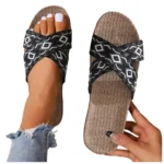 SummerChic™ Fruit-Print Canvas Indoor Heel Slippers - 8 cm cork-heel indoor slippers 3