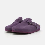 VelviStep™ Retro Purple Thick-Soled Suede Mules – Women's Closed-Toe Plush Lined Slip-On Slippers for Indoor & Outdoor Wear 6
