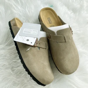 SOLECRAFT™ Soft-Footbed Modern Cork Slippers – Unisex Flat Leather Sandals for Everyday Comfort 1