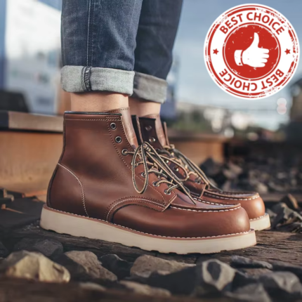 IronRider™ Vintage British Punk Work Boots – Winter Style | Red Motorcycle Boots for Men 2