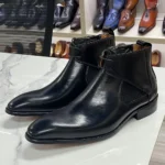 Ultimate UrbanForge™ Hand-Painted Leather Chelsea Lace-Up Ankle Boots – Waterproof Men’s Street Style 1
