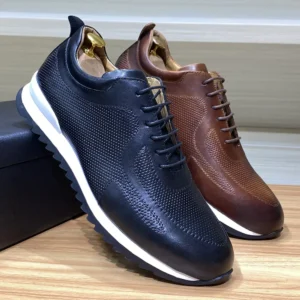 Luxury Men's Genuine Leather Lace-Up Oxfords | Comfortable Casual Sneakers for Spring & Autumn 1